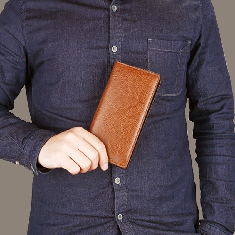 Bolso bandolera de piel sintética de moda para hombre con cartera