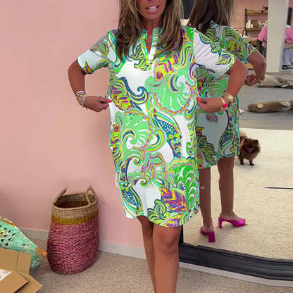 Vestido de mujer con estampado floral y escote en V