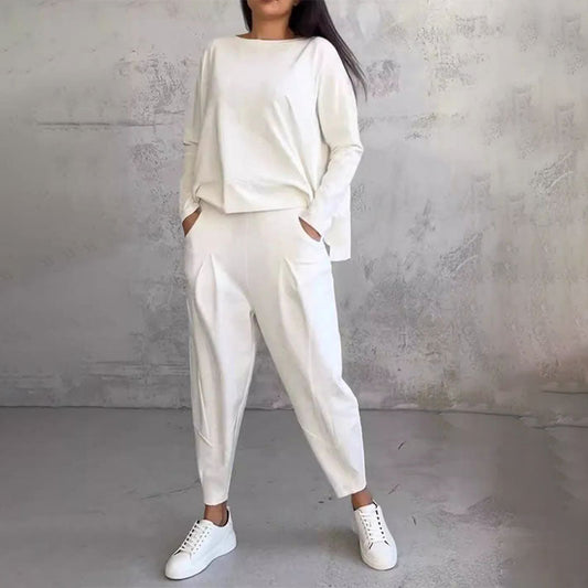 LIANNE | Two-piece Set w/ Long-Sleeved Top and Loose-fitting Pants