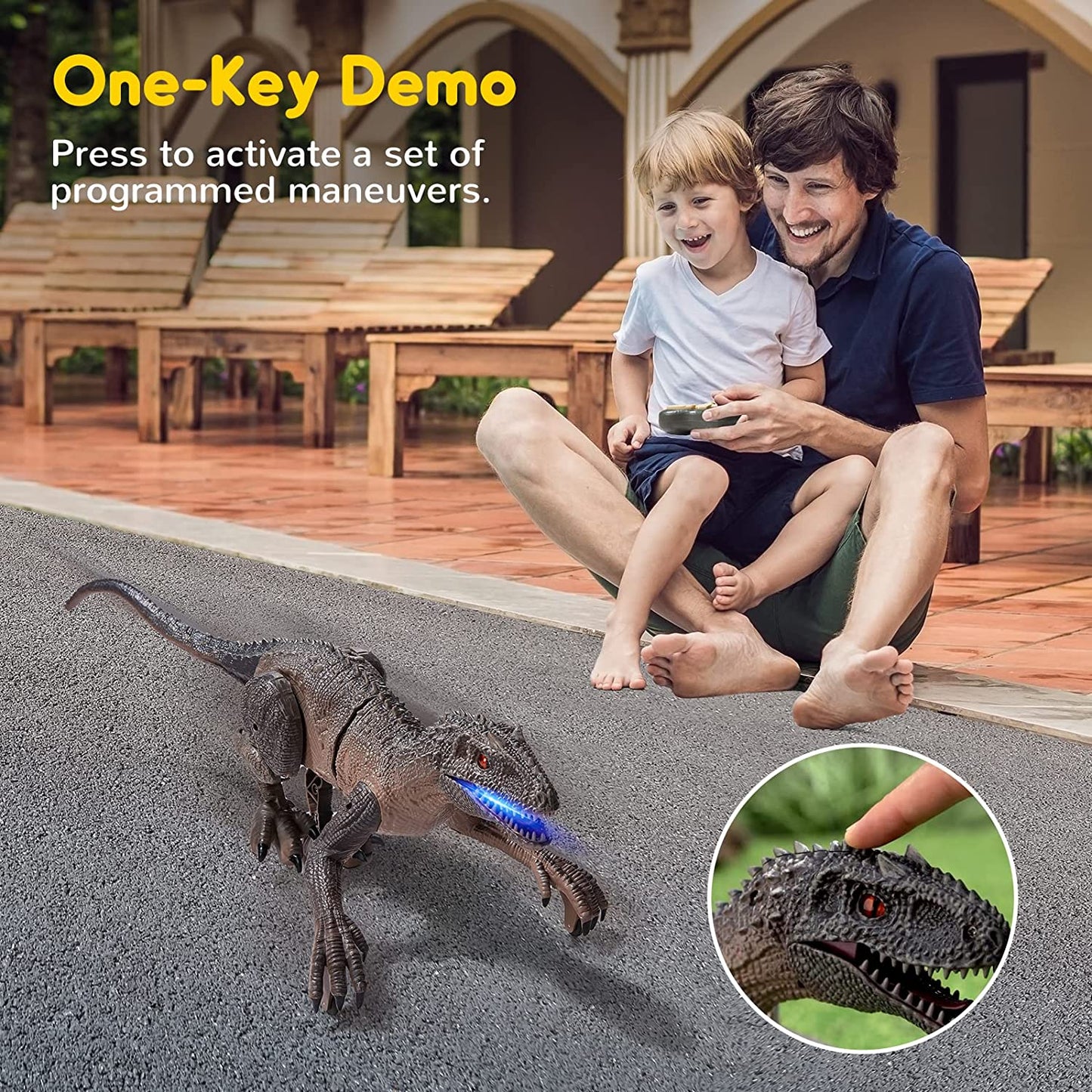 Los mejores regalos para niños en 2025: Dinosaurio realista a control remoto (envío gratis) 