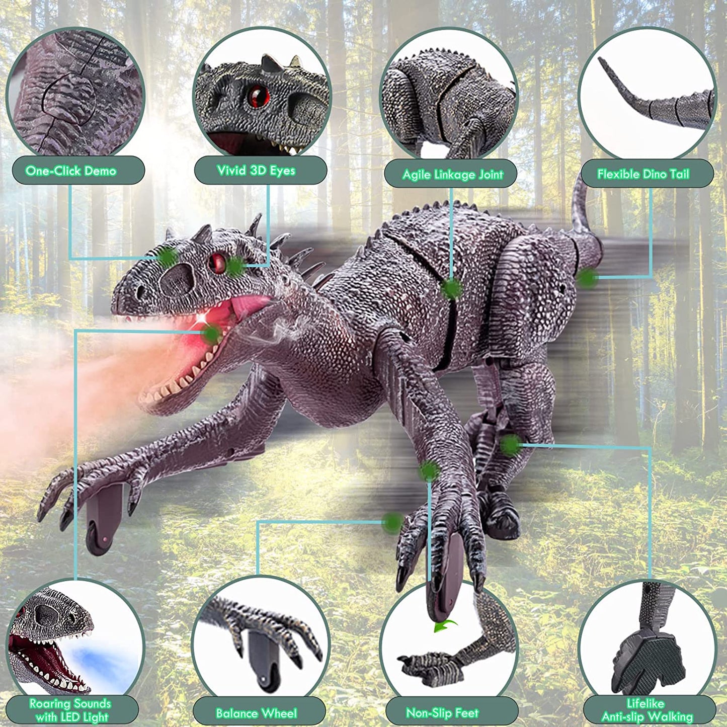 Los mejores regalos para niños en 2025: Dinosaurio realista a control remoto (envío gratis) 