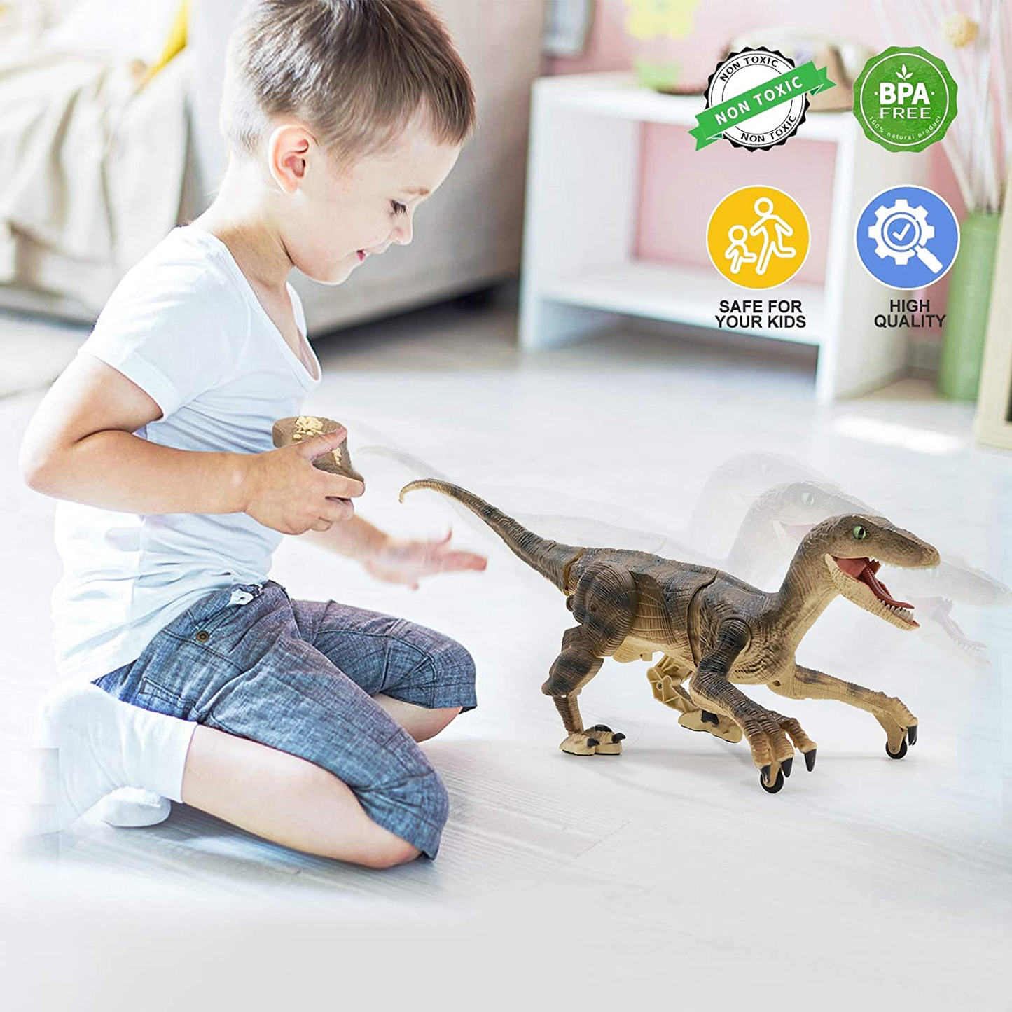 Los mejores regalos para niños en 2025: Dinosaurio realista a control remoto (envío gratis) 