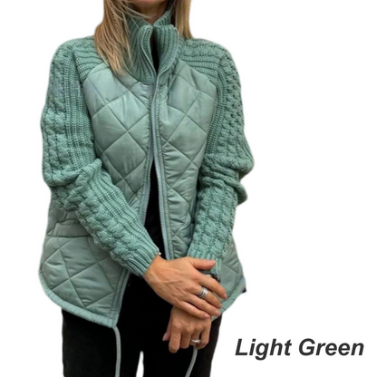 Chaqueta acolchada de punto con patchwork para mujer (envío gratis)