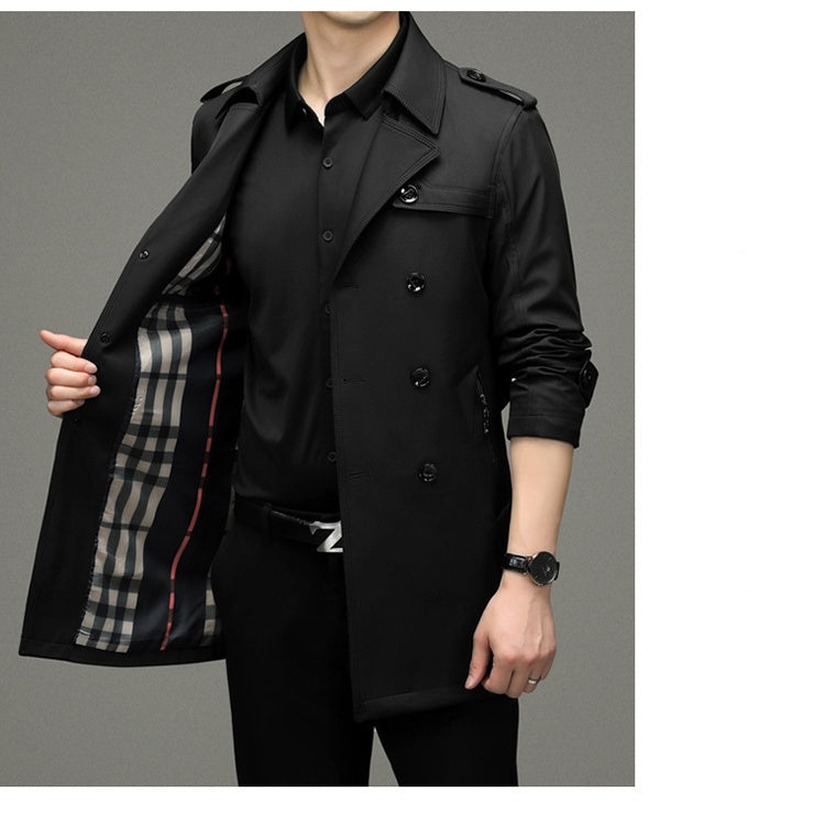 Men's Double Buttoned Windbreaker Jacket