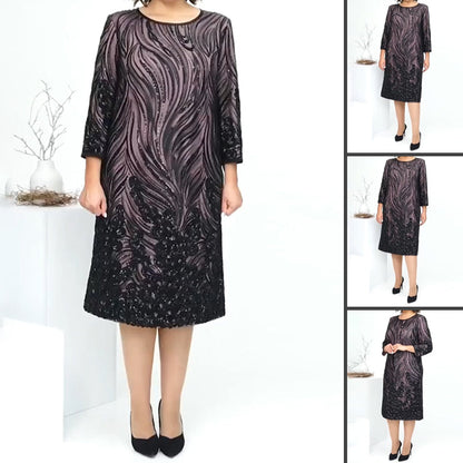 Vestido de noche con lentejuelas de corte A para mujer