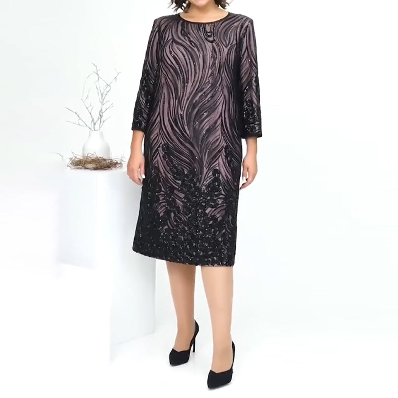 Vestido de noche con lentejuelas de corte A para mujer