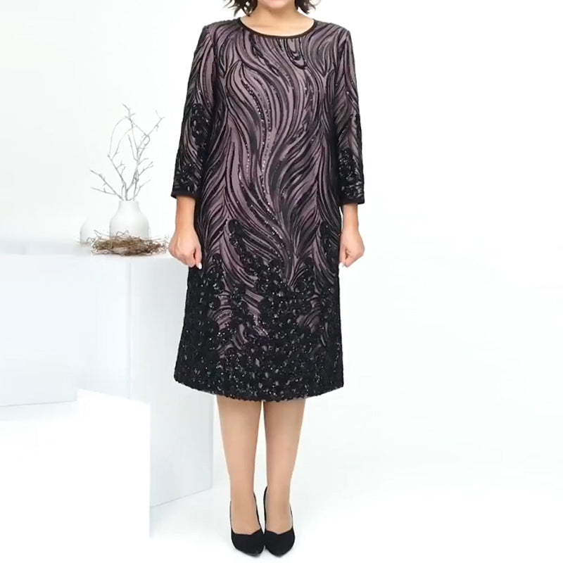 Vestido de noche con lentejuelas de corte A para mujer