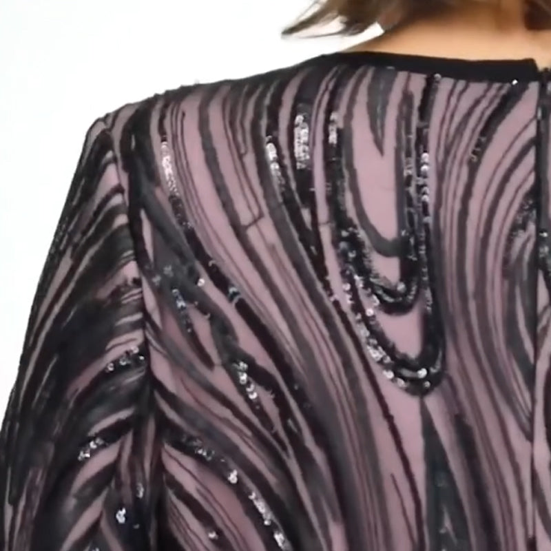 Vestido de noche con lentejuelas de corte A para mujer