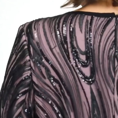 Vestido de noche con lentejuelas de corte A para mujer