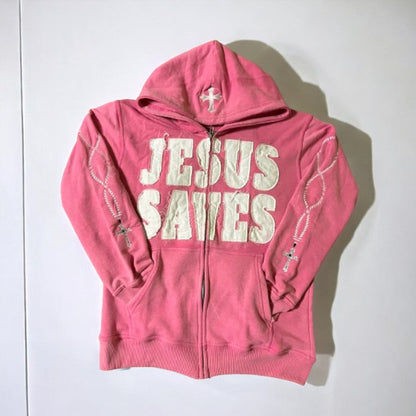 Sudadera unisex con capucha Jesús salva