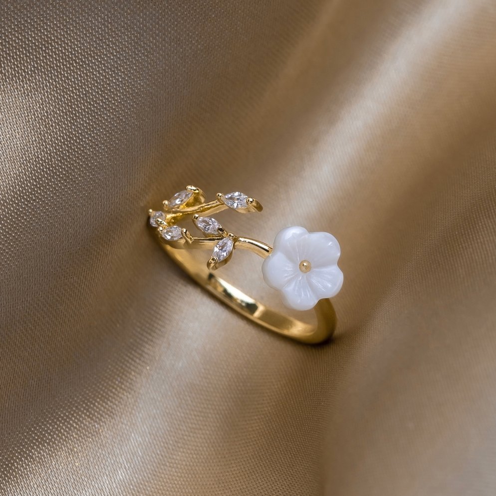 Ring with White Flowers