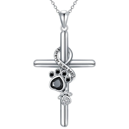 Argiñe™ | Silver Necklace with Fingerprint and Cross